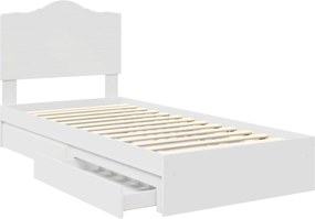 vidaXL Κρεβάτι Αποθήκης Λευκό 75 x 190 cm Επεξεργασμένο ξύλο