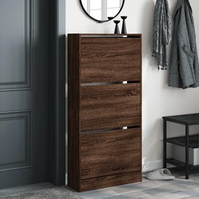 vidaXL Παπουτσοθήκη Καφέ δρυς 60x21x125,5 εκ. από Επεξεργασμένο Ξύλο