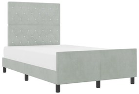 vidaXL Κρεβάτι Φωτεινό Γκρι 120x200 cm Βελούδο