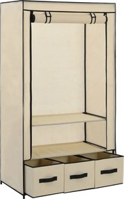 vidaXL Ντουλάπα Κρεμ 87x49x159 εκ. Ύφασμα
