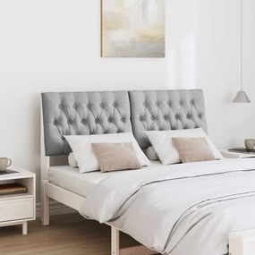 vidaXL Ταπετσαρισμένο κεφαλάρι Ανοιχτό γκρι 140 cm