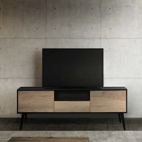 Megapap Έπιπλο Τηλεόρασης Style Από Μελαμίνη Μαύρο - Tori 160x41x58εκ.