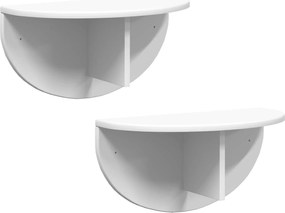 vidaXL Ράφι Τοίχου 2 pcs Λευκό 48 x 24 x 24 εκ Επεξεργασμένο ξύλο