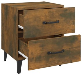 vidaXL Κομοδίνο Καπνιστή Δρυς 40 x 35 x 47,5 εκ.