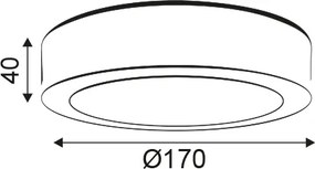 LED Panel Slim Επίτοιχο Στρογγυλό 14W θερμό φως 3000K 950lm Λευκό