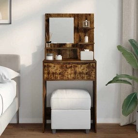 vidaXL Τραπέζια Ντυσίματος Κρεβατοκάμαρας Καπνιστό Δρύς