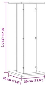 Βάσεις Ηχείων 2 Τεμ. Γκρι Sonoma 30x30x80εκ. Επεξεργασμένο Ξύλο - Γκρι