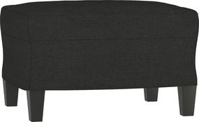 vidaXL Πολυθρόνες Σετ 3 Τεμαχίων Μαύρες από Ύφασμα με Μαξιλάρια