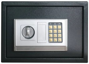 vidaXL Ηλεκτρονικός Ψηφιακός Θησαυρός με Ράφι Σκούρο Γκρι 35x25x25 εκ. Ατσάλι