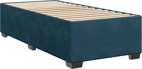 vidaXL Κρεβάτι Boxspring με Στρώμα Μπλε 100x200 εκ. Βελούδινο