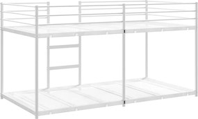 vidaXL Κουκέτα χωρίς στρώμα Λευκό 90x190 cm Ατσάλι