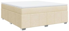 Κρεβάτι Boxspring με Στρώμα Κρεμ 180x200 εκ. Υφασμάτινο - Κρεμ