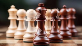 Intra Συλλεκτικό Ξύλινο Παζλ Plywood  4mm - Σκακιέρα με άσπρα και μαύρα κομμάτια σκακιού Σε Ξύλινο Κουτί - Διαστάσεις Puzzle: 10x10 cm – 25 κομμάτια