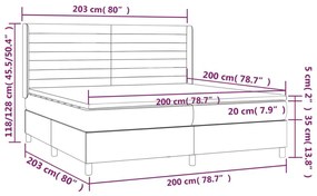 Κρεβάτι Boxspring με Στρώμα Σκούρο Καφέ 200x200 εκ. Υφασμάτινο - Καφέ