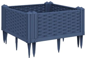 vidaXL Ζαρντινιέρα με Πασσάλους Μπλε Γκρι 42,5x42,5x28,5 εκ. Πολυπροπυλένιο