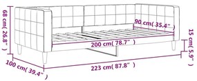 Καναπές Κρεβάτι Ροζ 90 x 200 εκ. Βελούδινος - Ροζ