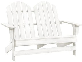 Καρέκλα Κήπου Adirondack Διθέσια Λευκή από Μασίφ Ξύλο Ελάτης
