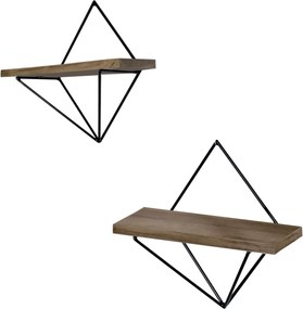 Ράφι Τοίχου Καρυδί / Μαύρο SEBROCA 30x14x30