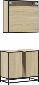 vidaXL Σετ Επίπλων Μπάνιου 2 Τεμαχίων Sonoma Δρυς Επεξεργασμένο Ξύλο