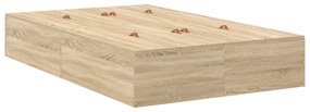 vidaXL Κρεβάτι αποθήκευσης Σονόμα δρυς 120x190 εκ