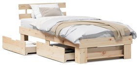 vidaXL Σκελετός Κρεβατιού Καφέ 80 x 200 cm Μασίφ ξύλο πεύκου