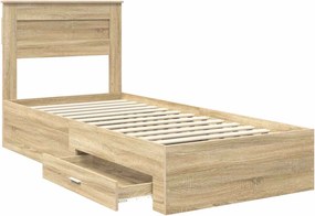 vidaXL Σκελετός Κρεβατιού Δρύς Sonoma 100 x 200 cm Επεξεργασμένο Ξύλο