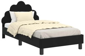 vidaXL Κρεβάτι Παιδικής Κρεβατοκάμαρας με Κεφαλάκι Μαύρο 80 x 160 cm