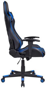 Καρέκλα Gaming SAR-12 Fylliana Μαύρο - Μπλέ Τεχνόδερμα 64x53x135 εκ. 64x53x135 εκ.