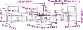 vidaXL Σειρά Καναπέ Εξωτερικού με μαξιλάρι 7 pcs Λευκό και Κρεμ