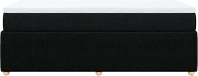 vidaXL Κρεβάτι Boxspring με Στρώμα Μαύρο 90x190 εκ.Υφασμάτινο