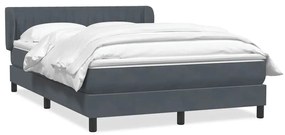 Κρεβάτι Boxspring με Στρώμα Σκούρο Γκρι 160x210 εκ. Βελούδινο - Γκρι