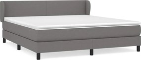 vidaXL Κρεβάτι Boxspring με Στρώμα Σκούρο Γκρι 160x200 εκ Υφασμάτινο