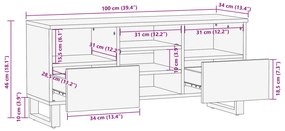 ΈΠΙΠΛΟ ΤΗΛΕΟΡΑΣΗΣ ΚΑΦΕ 100X34X46 ΕΚ. ΜΑΣΙΦ ΞΥΛΟ ΜΑΝΓΚΟ 377526