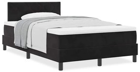 vidaXL Κρεβάτι με Ελατήρια και Στρώμα Μαύρο 120 x 190 cm ύφασμα