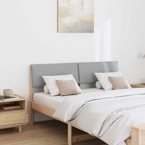 vidaXL Ταπετσαρισμένο κεφαλάρι Ανοιχτό γκρι 135 cm