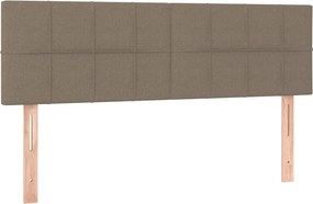 vidaXL Κρεβάτι Boxspring με Στρώμα Taupe 140x200 εκ. Υφασμάτινο