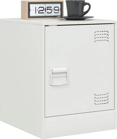 vidaXL Κομοδίνο Λευκό 34,5 x 39 x 44 εκ. από Χάλυβα