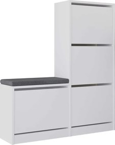 Παπουτσοθήκη Dude Megapap χρώμα λευκό 104,8x26x118,5εκ.