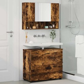 vidaXL Σετ Επίπλων Μπάνιου 2 pcs Καπνιστή δρυς 76,5 x 35 x 64 εκ