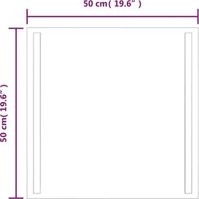 vidaXL Καθρέφτης Μπάνιου με LED 50x50 εκ.