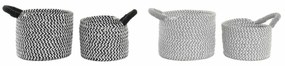 Σετ Καλαθιών DKD Home Decor Φυσική ίνα 18 x 18 x 14 cm