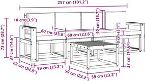 vidaXL Σειρά Καναπέ Εξωτερικού με μαξιλάρι 5 pcs Λευκό και Μπεζ