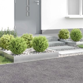 vidaXL Περίγραμμα γκαζόν 4 τμχ. 100 x 60 x 20 εκ. Ατσάλι Ασημί
