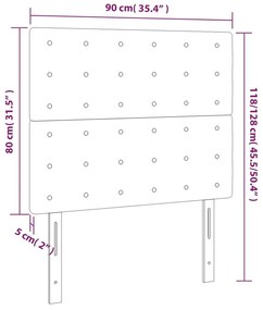 Κεφαλάρια Κρεβατιού 2 τεμ. Σκ. Γκρι 90x5x78/88 εκ. Υφασμάτινο - Γκρι