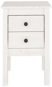 vidaXL Κομοδίνα 2 τεμ. Λευκό 40 x 35 x 61,5 εκ. από Μασίφ Ξύλο Πεύκου