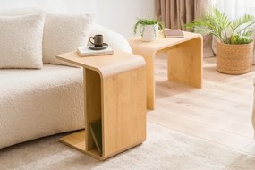 Stewehome Κομοδίνο Δύο Επιπέδων με Καμπύλο Σχεδιασμό δρυς 57x34x44 cm