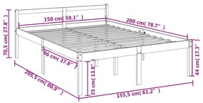 ΠΛΑΙΣΙΟ ΚΡΕΒΑΤΙΟΥ ΛΕΥΚΟ 150 X 200 ΕΚ. ΑΠΟ ΞΥΛΟ ΠΕΥΚΟΥ 5FT KING 810620