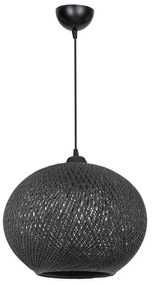 Φωτιστικό οροφής μονόφωτο Leshia pakoworld Ε27 μαύρο Φ38x38εκ