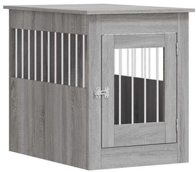 vidaXL Κλουβί Σκύλου Γκρι Sonoma 55x80x68 εκ. από Επεξεργ. Ξύλο