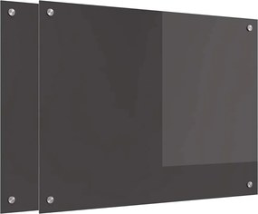 vidaXL Πίσω Πάνελ Κουζίνας 2 pcs Σκούρο Γκρι 80 x 60 cm